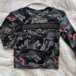 Sommer Ray- Butterfly Long Sleeve Crop